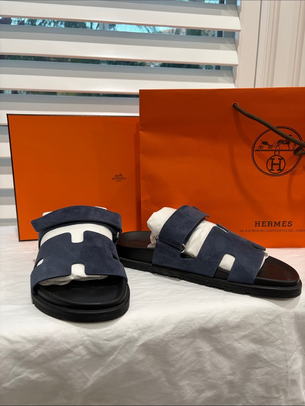 Hermes unisex Chypre Slide Sandals, size 40